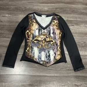 Alberto Makali Vintage Womens V neck longsleeve shirt